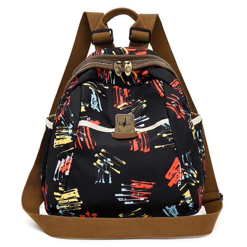 Trendy Printed Women's 2025 New Lightweight Oxford Cloth Backpack Multifunctional Casual Travel Bag ddmymoon