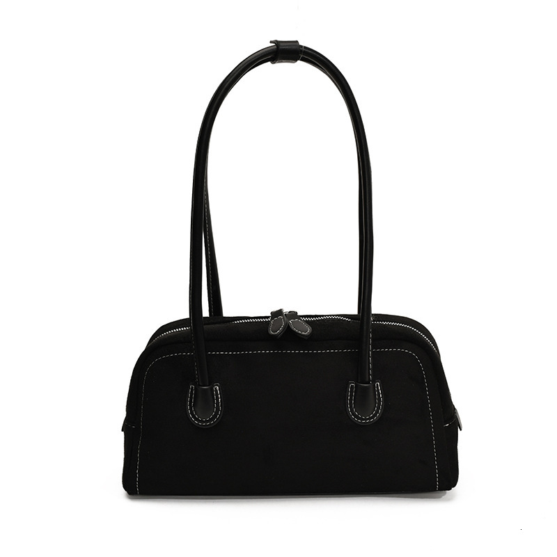 Suede Commuter Shoulder High-End Women's Niche Bowling Boston Bag Handbag ddmymoon