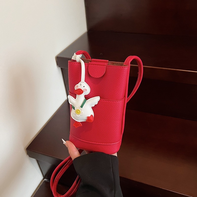 High-Quality Phone for Women 2025 Summer New Trend Lychee Texture Lipstick Niche Simple Crossbody Bag ddmymoon
