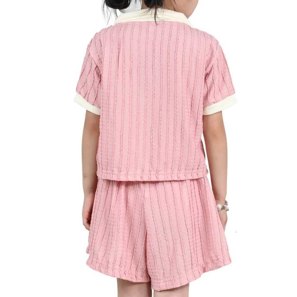 New Girls Clothes Set Children Cute Sweet Short Sleeved Top And Pants Summer Fashion Casual Kids Outdoor Sports Set Z250811