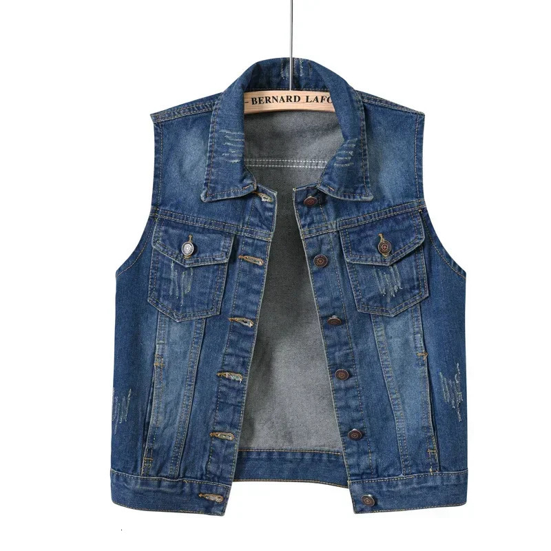 Denim Vest for Women Jacket Spring Streetwear Clothing Autumn Coats Fashion Clothes Casual Vintage Elegant Sleeveless 250809