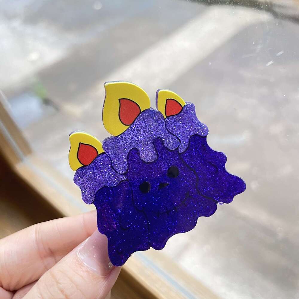 Halloween Pumpkin Acrylic Claw Magic Hat Cartoon Bat Back of Head Hair Accessory for Women
