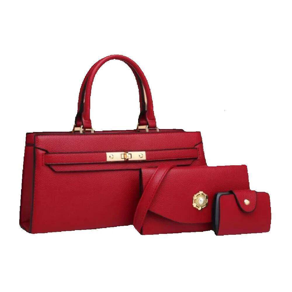 Handbag PU Leather Piece Set Convertible Crossbody Shoulder Tote Large Capacity Minimalist Work Bag