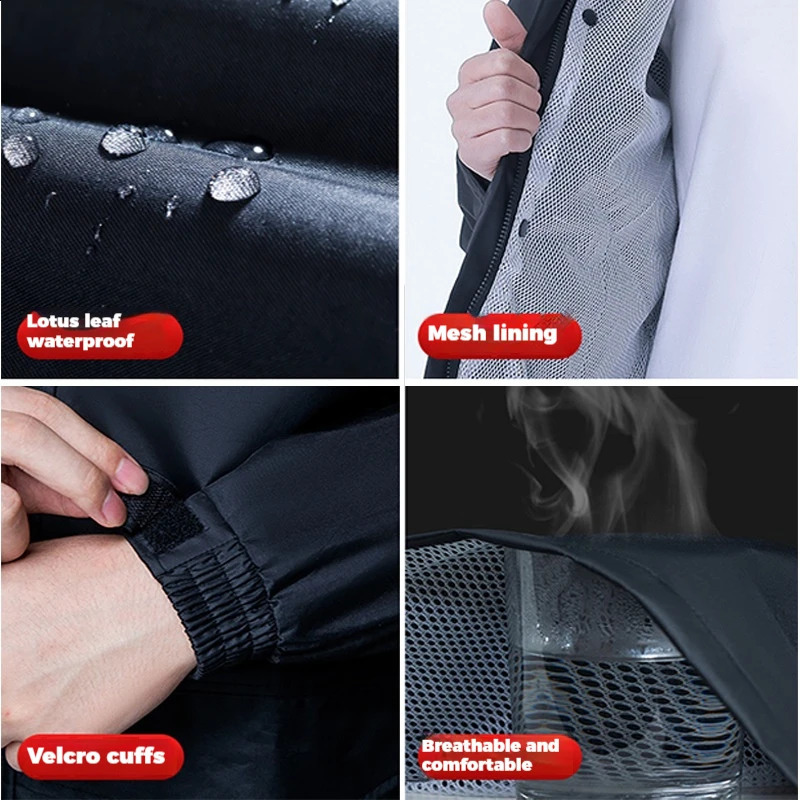 Raincoat and Rainpants Suit Full Body Rainstorm Prevention Electric Bicycle Motorcycle Takeaway Riding Reflective Split Raincoat 250809CJ