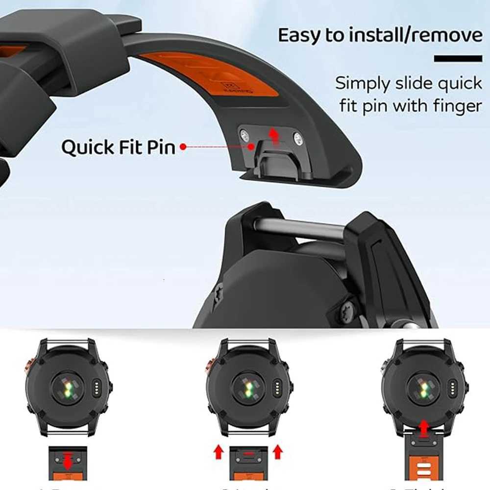 22mm 26mm Silicone Watch Band Strap for Garmin Fenix 7 7X 8 E 6X 6 Pro/Forerunner 970 965 955/Instinct 3 Solar QuickFit Bracelets W250811