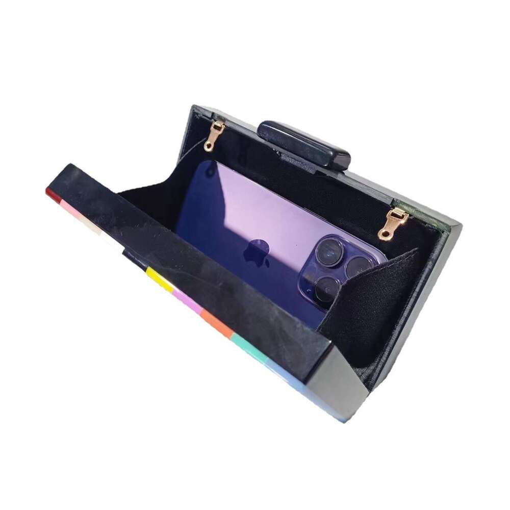 Summer Evening Patchwork Trendy Acrylic Single Shoulder Chain Bag for Women