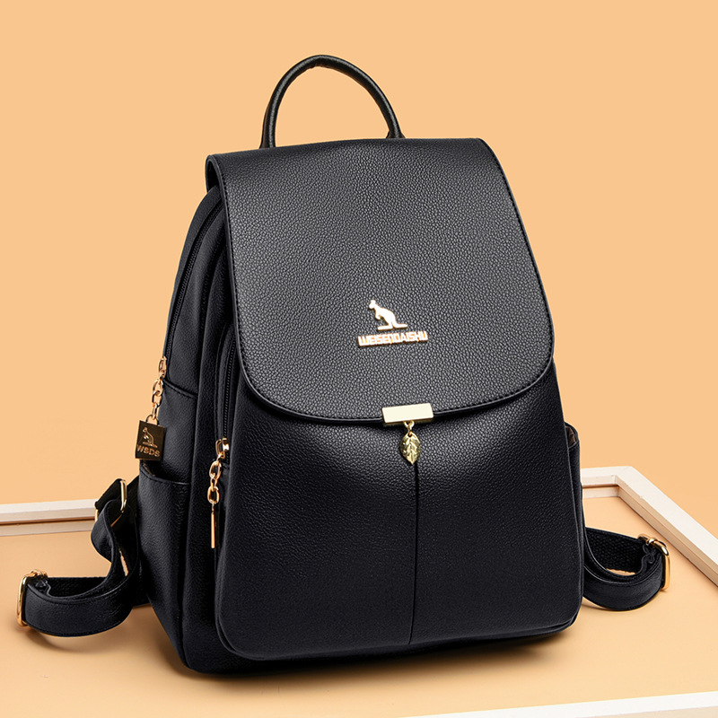 Soft Leather Women 2025 New Large Capacity Backpack fashion Casual Travel Schoolbag ddmymoon