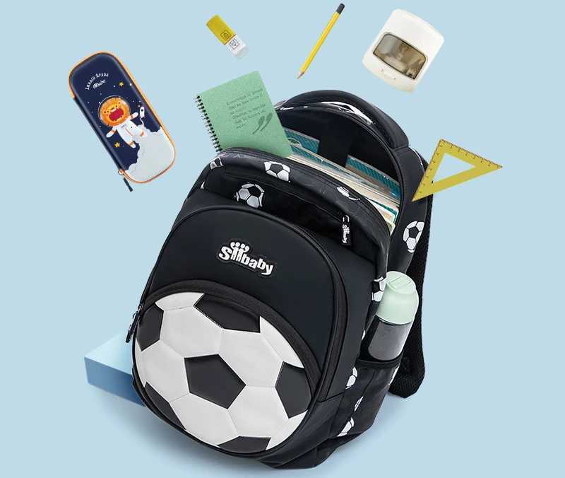 Fashion New Student Backpacks for 1st to 3rd Grade Boys Large Capacity Schoolbags Waterproof Lightweight Football Backpacks M250811