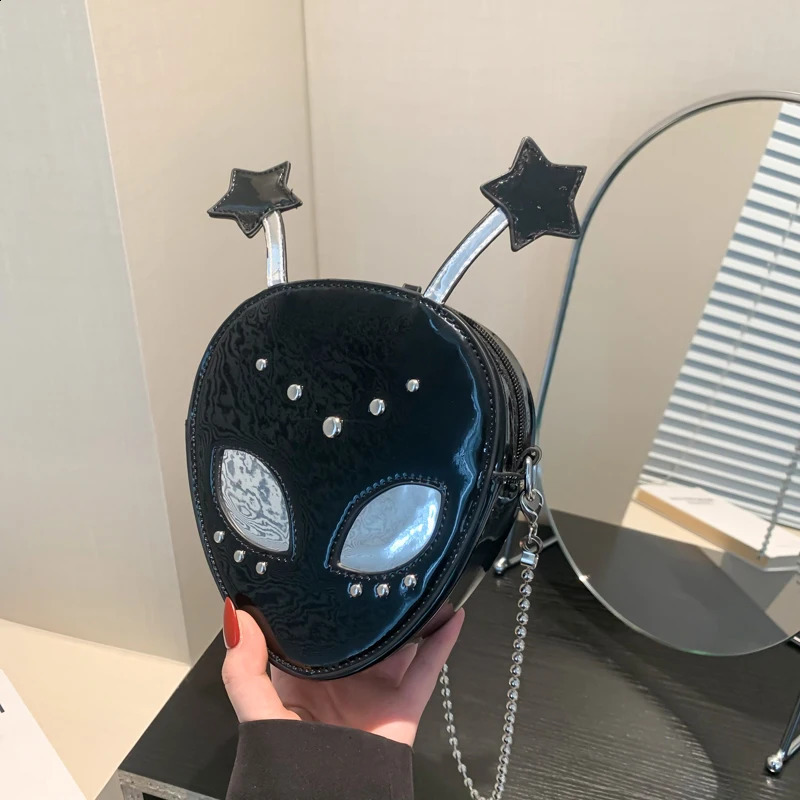 Alien Pattern Shoulder Bag PU Leather Halloween Purse for Women Chain Crossbody Messenger Bag Halloween Female Girls Chic Purse 250807