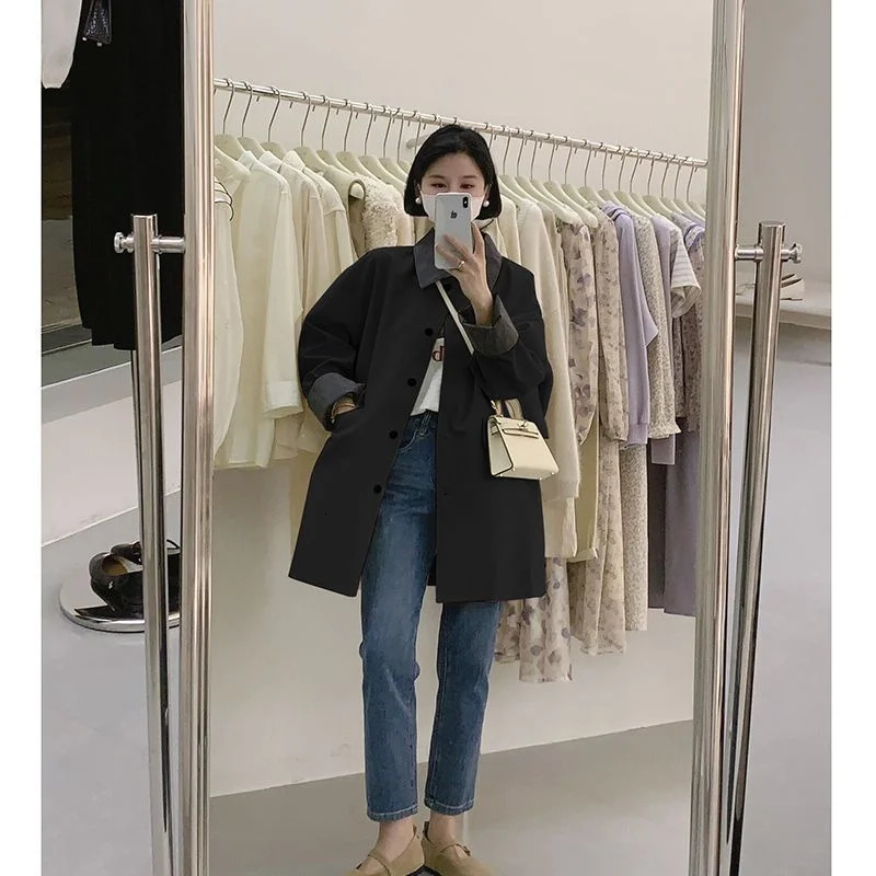 Trench Coat Women Spring Autumn Korean SingleBreasted Casual Windbreaker Jacket Female Slim Outerwear Tops 250809