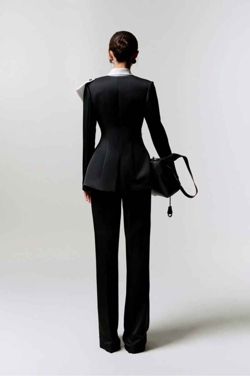 Formal Mother Of The Birde Pants Suits Black Celebration Blazer Set Evening Party Prom Wedding Outfits 2 Pieces
