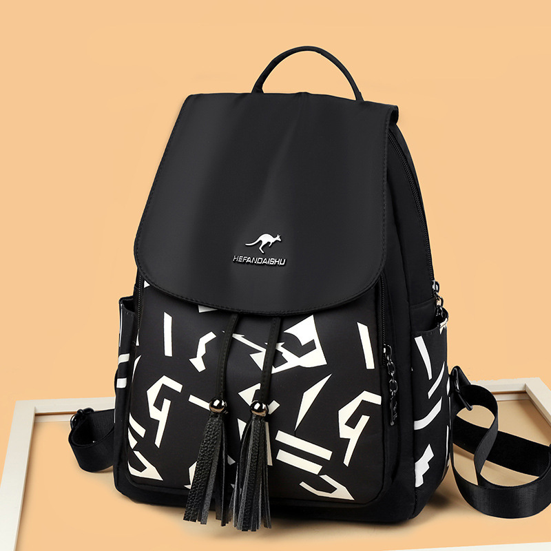 Nylon New Casual Trendy Korean Style Printed Large Capacity School Bag Outdoor Travel Women's Backpack ddmymoon