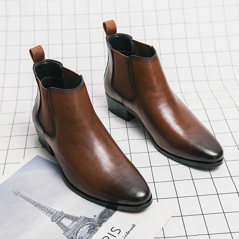 Genuine Leather Spring Designer Luxury Brand Dress Office Shoes for Men Chelsea Casual Boots Retro Couple Ankle Boots Footwear W250811