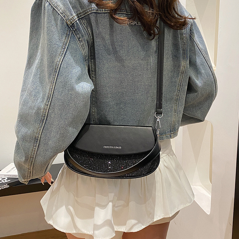 High-Quality Textured Underarm Niche Design Patchwork Rhinestone Handbag Versatile Stylish Single Shoulder Crossbody Bag for Women ddmymoon