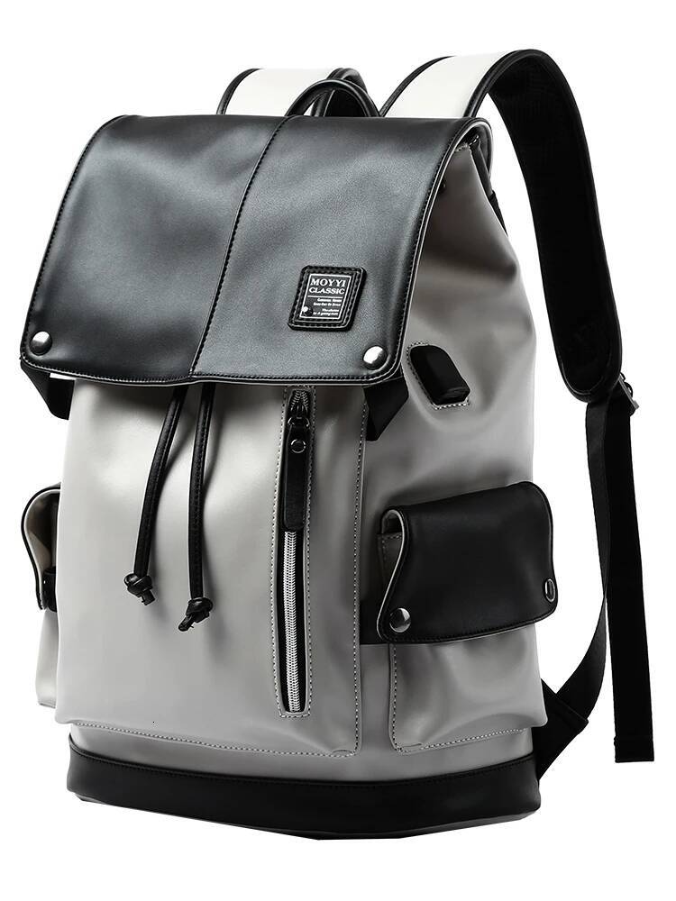Lether Men Vintage For Teenager Laptop PC Portable Bags Designer Boys Travel Backpack Thin School Mochila high-quality