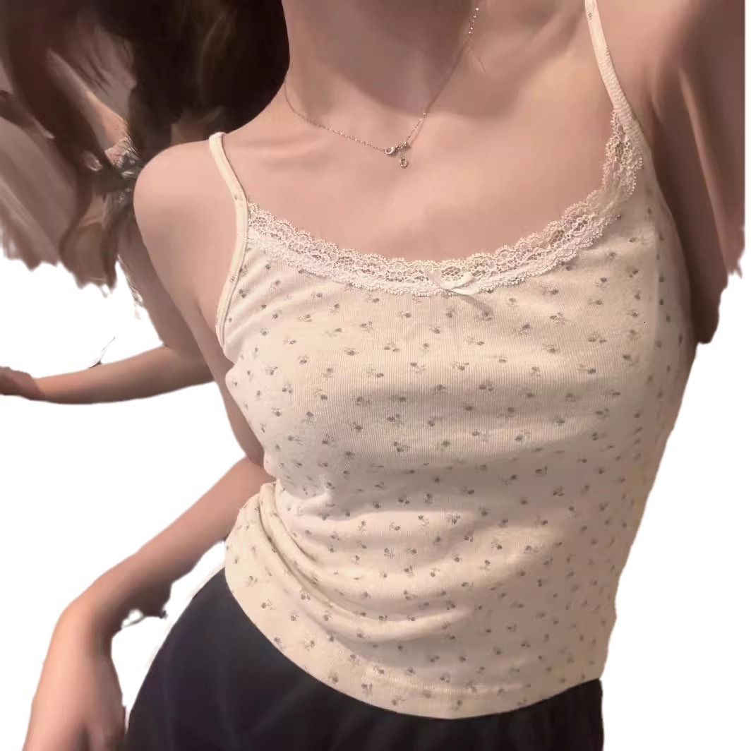 U Neck Floral Short Sleeve Crop Top For Women Summer New Slim Fit Design Versatile Slimming T Shirt