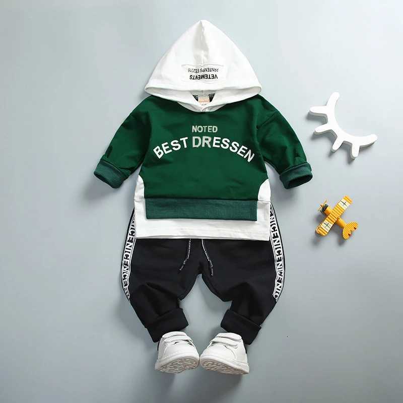 2Pcs Sets of Spring Autumn Fashion Children Clothes Baby Girls Clothing Boys Cotton Hooded T-Shirt Pants Casual Kids Tracksuits Z250811