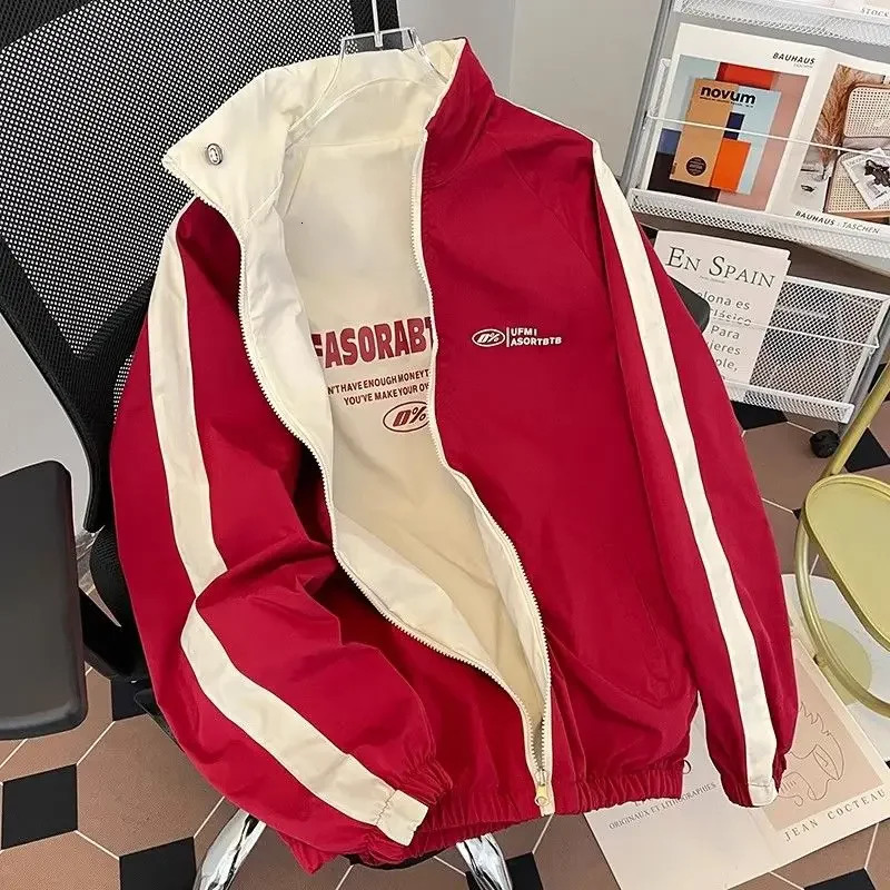 Mens Womens Jackets Spring Autumn Zip Up Sweatshirt Reversible Wear Long Sleeve Windbreaker Waterproof Outerwear Couple Jacket 250809