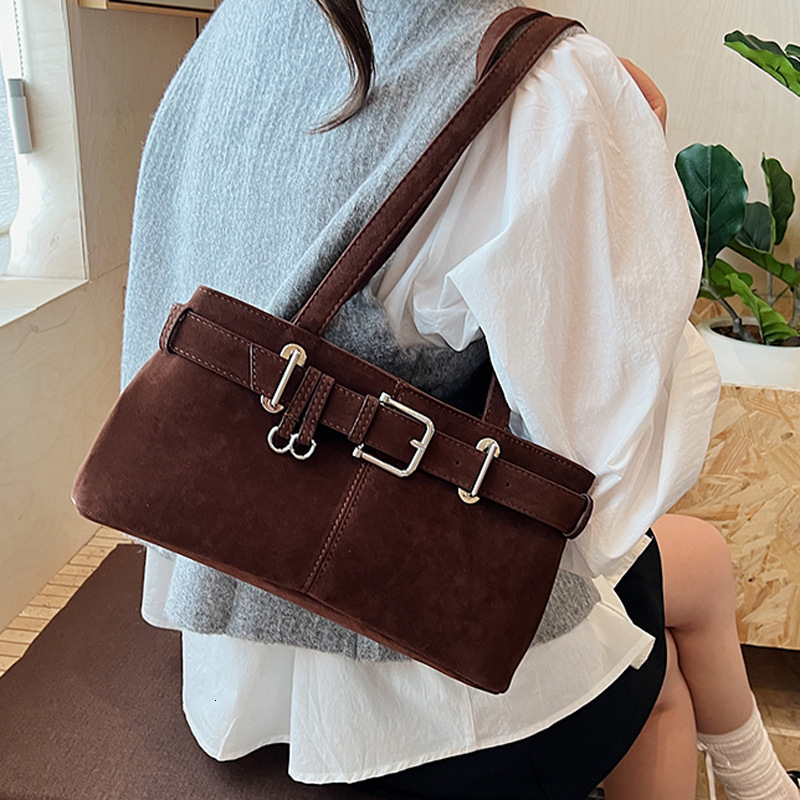 Suede Underarm Women 2025 Autumn Winter New Korean Fashion Single Shoulder Bag for Work Commute ddmymoon