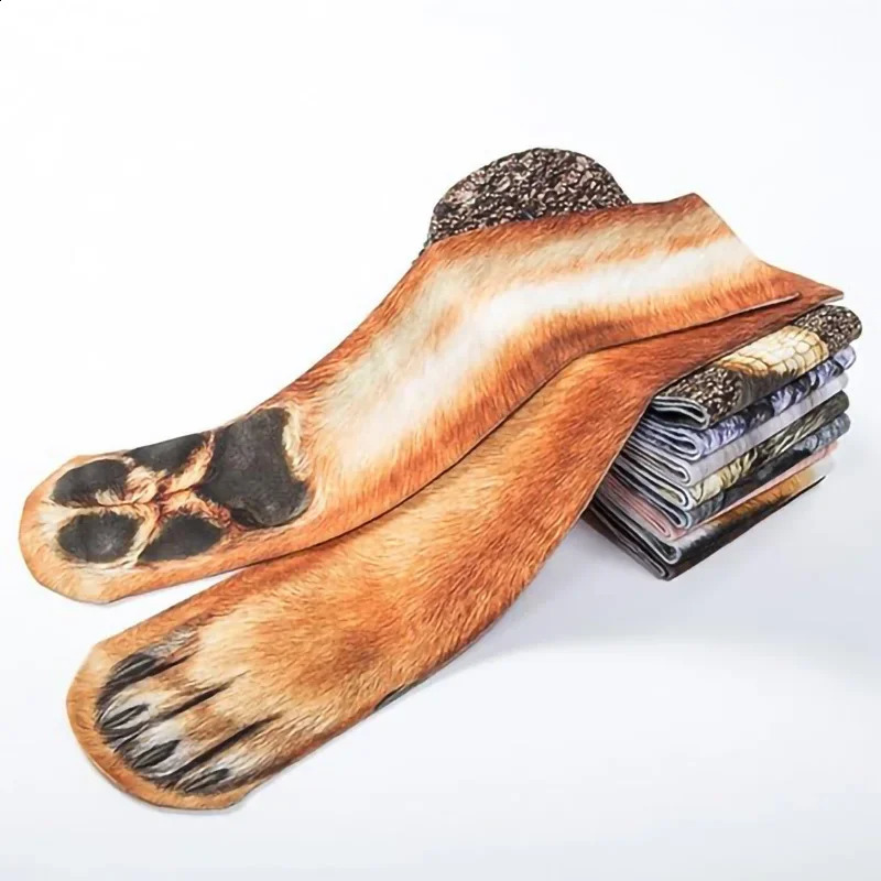 Unisex Adult 3D Print Animal Paw Socks Creative Funny Cat Dog Dinosaur Tiger Novelty Gag Christmas Gifts 250805