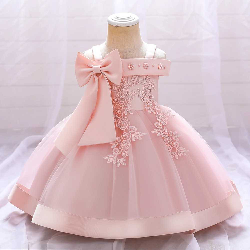 2023 Summer Dresses Infant Baby Girl Birthday Party Dress Lace Flower Newborn Princess Clothes Toddler Baby Girls Wedding Gown W250811