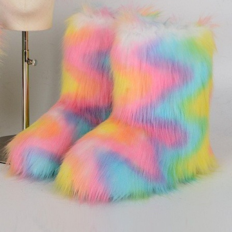 2025 hot new free shipping designer boots for womens snow boots pink purple blue brown Winter furry snow boots with thick sole and midsole