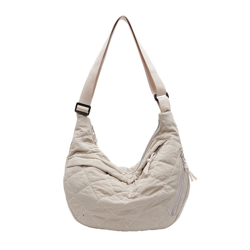 Autumn Winter Cotton Tote for Women New Trendy Fashion Single Shoulder Crossbody Canvas Quilted Commuter Dumpling Bag