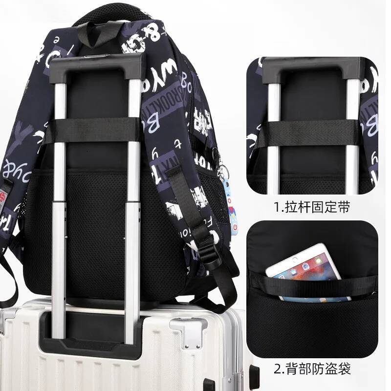 Boys Bags Children Middle School Teenage Schoolbag Outdoor Travel backpack Big Student Laptop Backpack Book bag high-quality