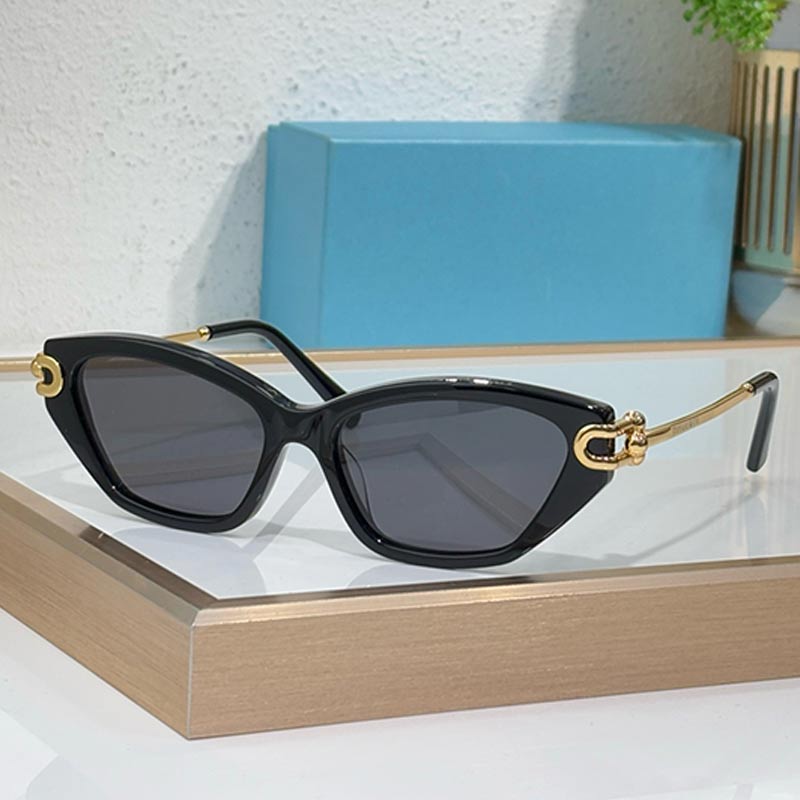 HardWear Designer Women Cat Eye Sunglasses TF4231U Acetate Frame Dark Grey Polarized Lens Light Gold Metal Legs Fashion Womens Cateye Eyewear
