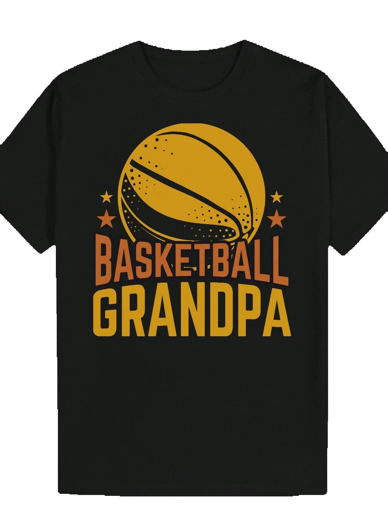 Men's Summer Casual Round Neck Polyester Letter T-Shirt 381b7