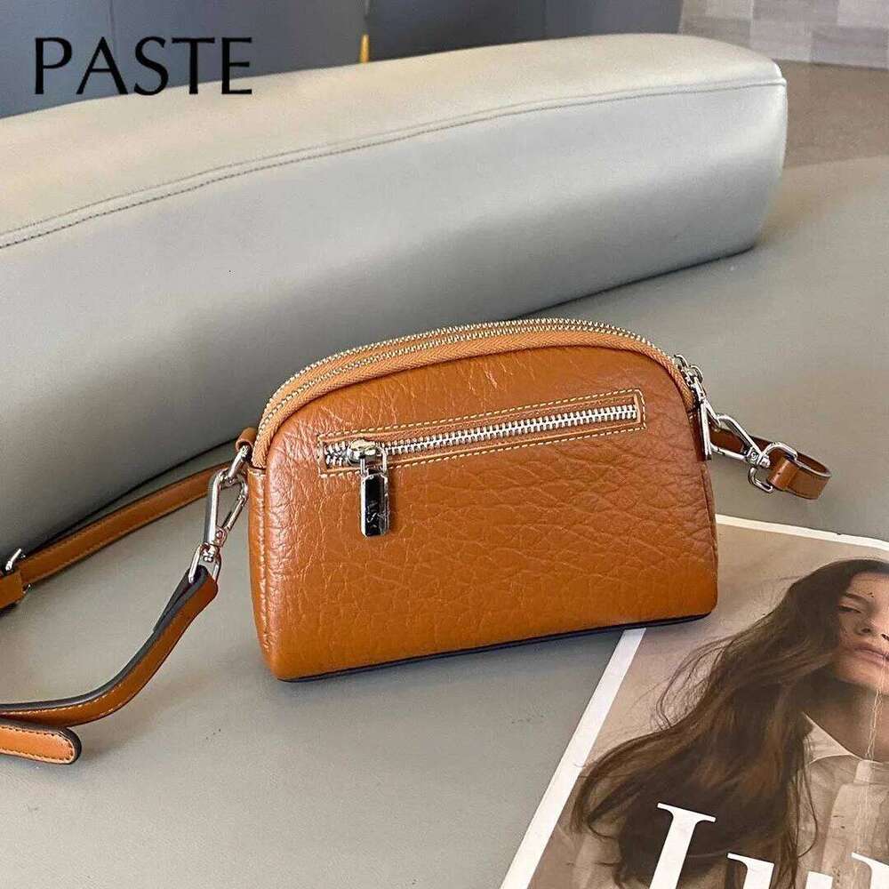 New 2024 Summer Small Flap Crossbody First Layer Cowhide Leather Women Shoulder Bag Leisure Daily-use Phone Purse