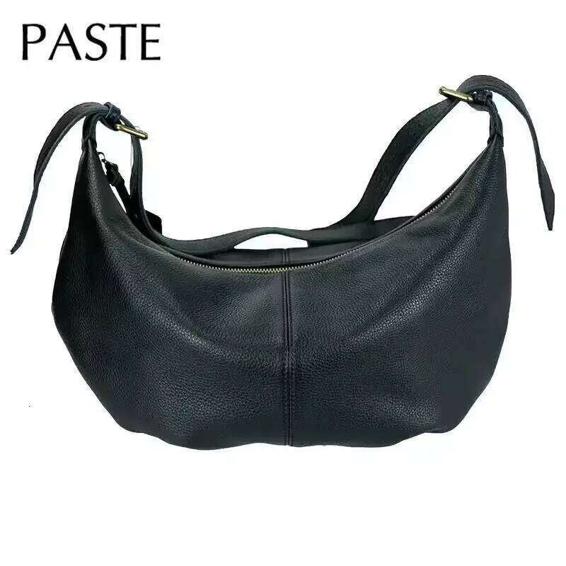 New Casual Style 100% Natural Cow Leather Women Hobo Tote Grey Color Cowskin Female Shoulder Bag Durable Soft Handabg