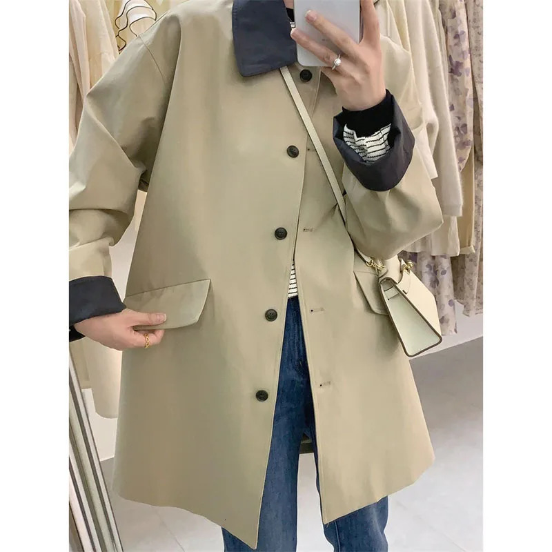 Trench Coat Women Spring Autumn Korean SingleBreasted Casual Windbreaker Jacket Female Slim Outerwear Tops 250809