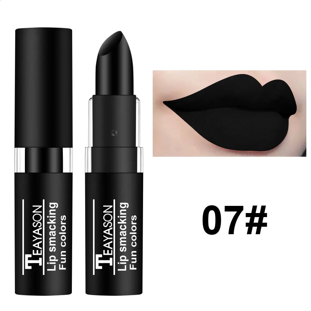 12 Color Lipstick Waterproof Long Lasting Cosmetic Black Blue Purple Green Matte Make Up Lip Gloss Makeup Red Lipstick 250809