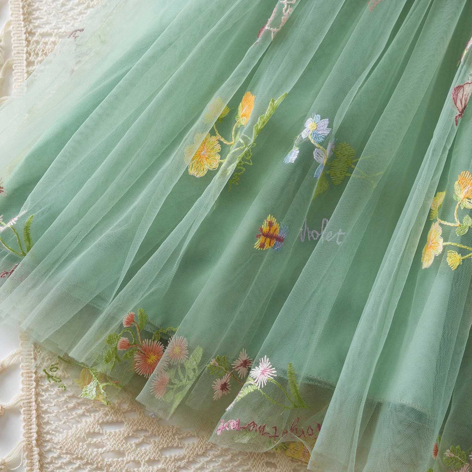 Fairy Flower Princess Dress for Girls Birthday Party Gown Long Sleeve Autumn Kids Clothing Knit Winter Dress Wedding Baby Dress W250811