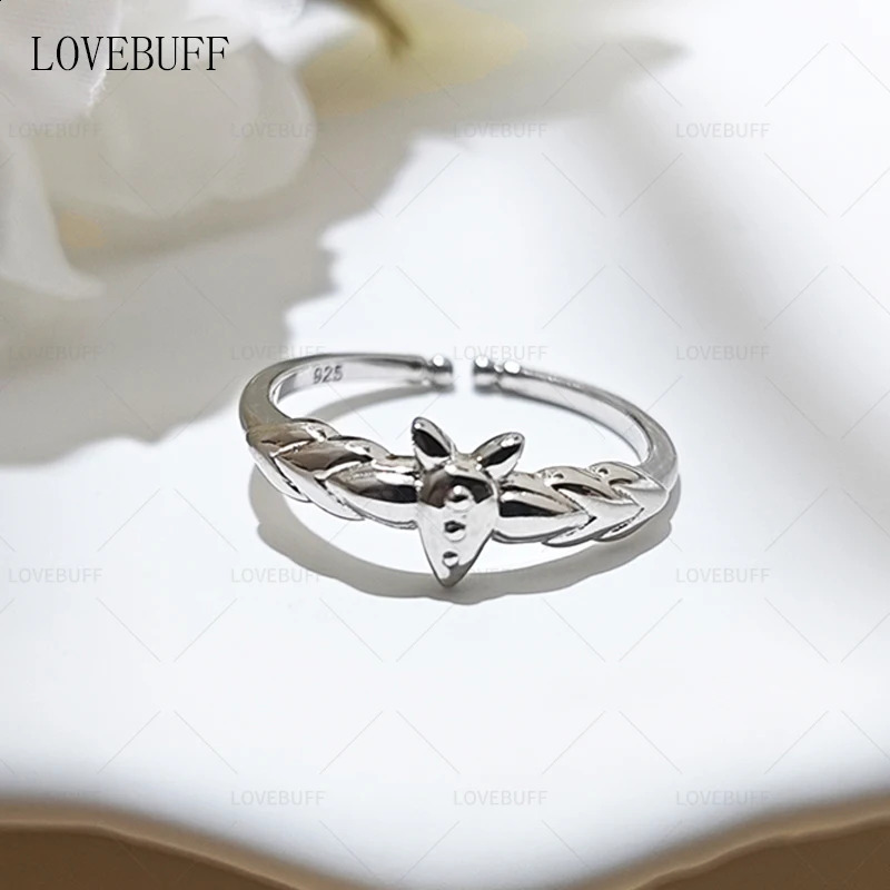 LOVEBUFF Frieren Beyond Journeys End Fern Echeveriasimulans Rose Inspired Adjustable Open Ring 250807