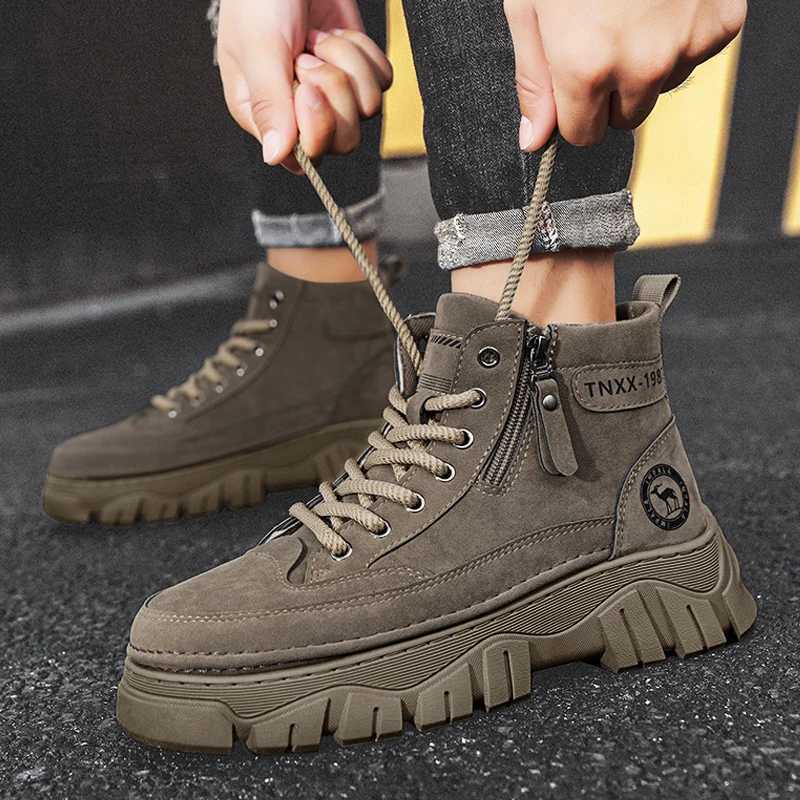 100% Cotton Mens Shoes Casual Winter Boots Leather Cowboy Chelsea Tactical Combat Outdoor Hiking Ankle Sneakers Designer Luxury Tennis W250811