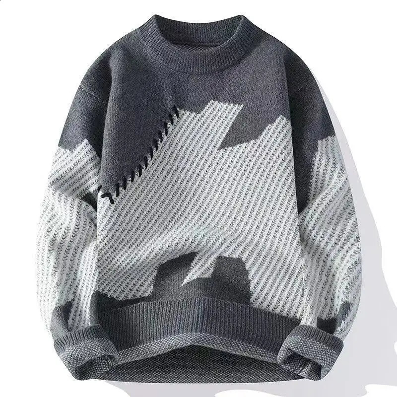 Autumn Winter Men Mock Neck Cashmere Sweater Cable Knitting Smart Casual Pullover Cashmere Knitwear High Quality Top B23 250806