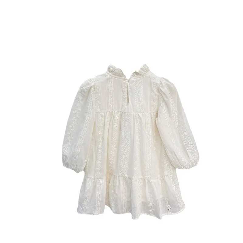 1-8 Years Old Girls Lace Princess Dress Autumn Floral Printed Korean Kids Baby Girls Casual Long Sleeve Dress W250811