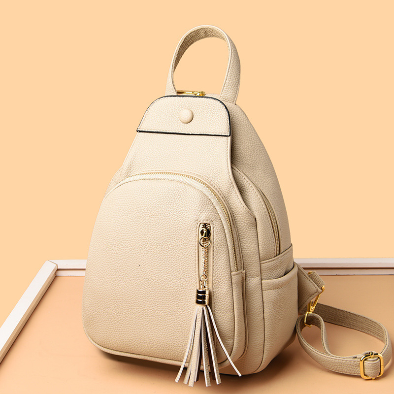 Women Chest Bag New Fashion Soft Leather Casual Ladies College Style Small Backpack ddmymoon