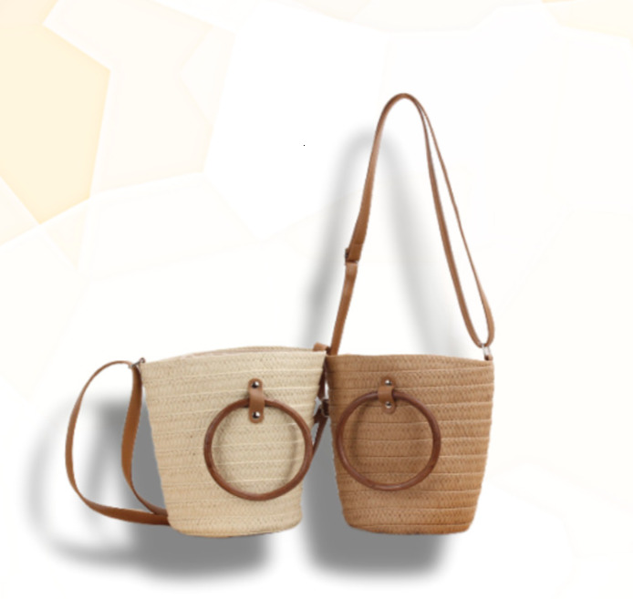 2025 Autumn New Women's Shoulder Bag Cylindrical Straw Weaving Large Capacity Handbag Designer's Bag Women's Crossbody Bag
