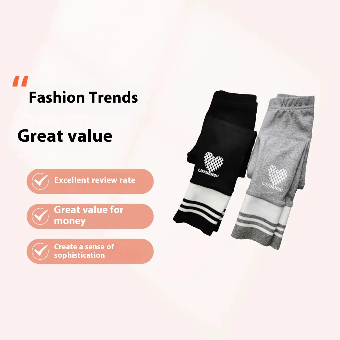 Autumn new style leggings, stylish girls' pants, fashionable and versatile, medium and large children's outerwear, versatile and casual pant