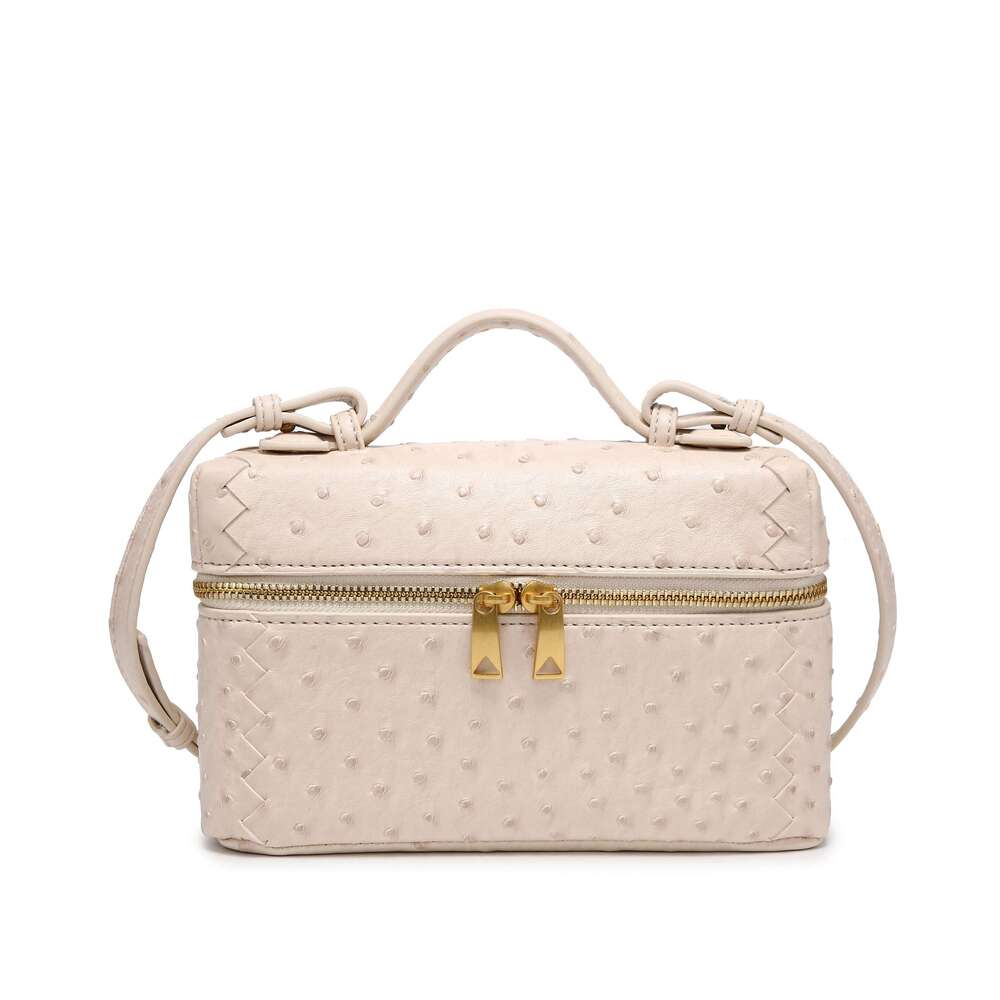 Fashion Brand Women Handbags 2025 Small Box Bucket Bag High Quality Ostrich PU Leather Single Shoulder Bags