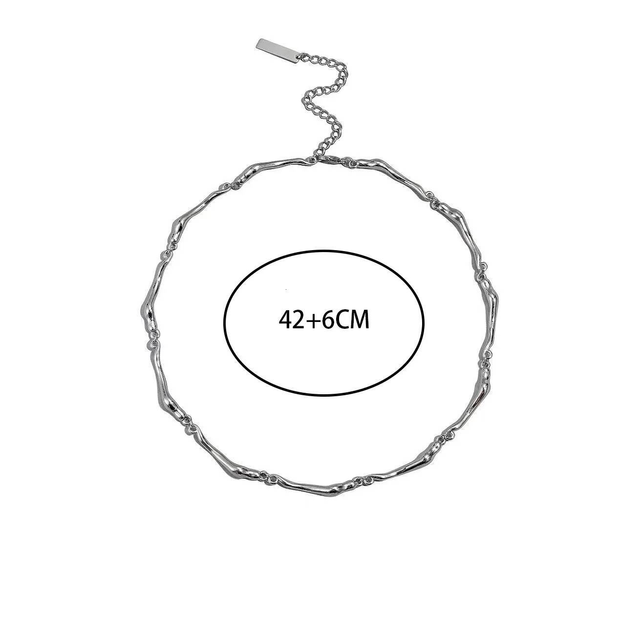 New Irregular Wave Shape Advanced Sense Stainless Steel Figaro Cuban Chain Necklace For Men Women Jewelry