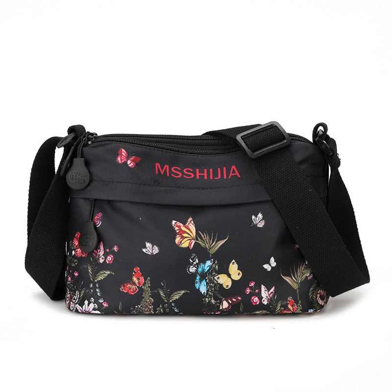 Trendy Printed Three-Layer Large Capacity Crossbody for Women 2025 New Lightweight Oxford Cloth Commuter Shoulder Bag ddmymoon