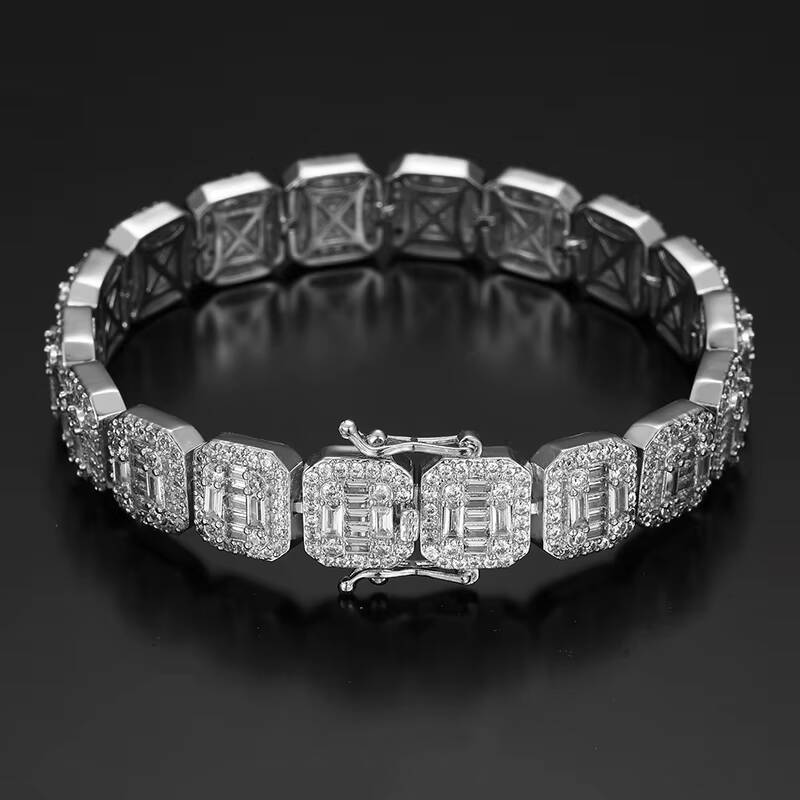 Wholesale High Quality Luxury Iced Out CZ Hip Hop Cuban Tennis Chain Necklace and Bracelet for Men and Women