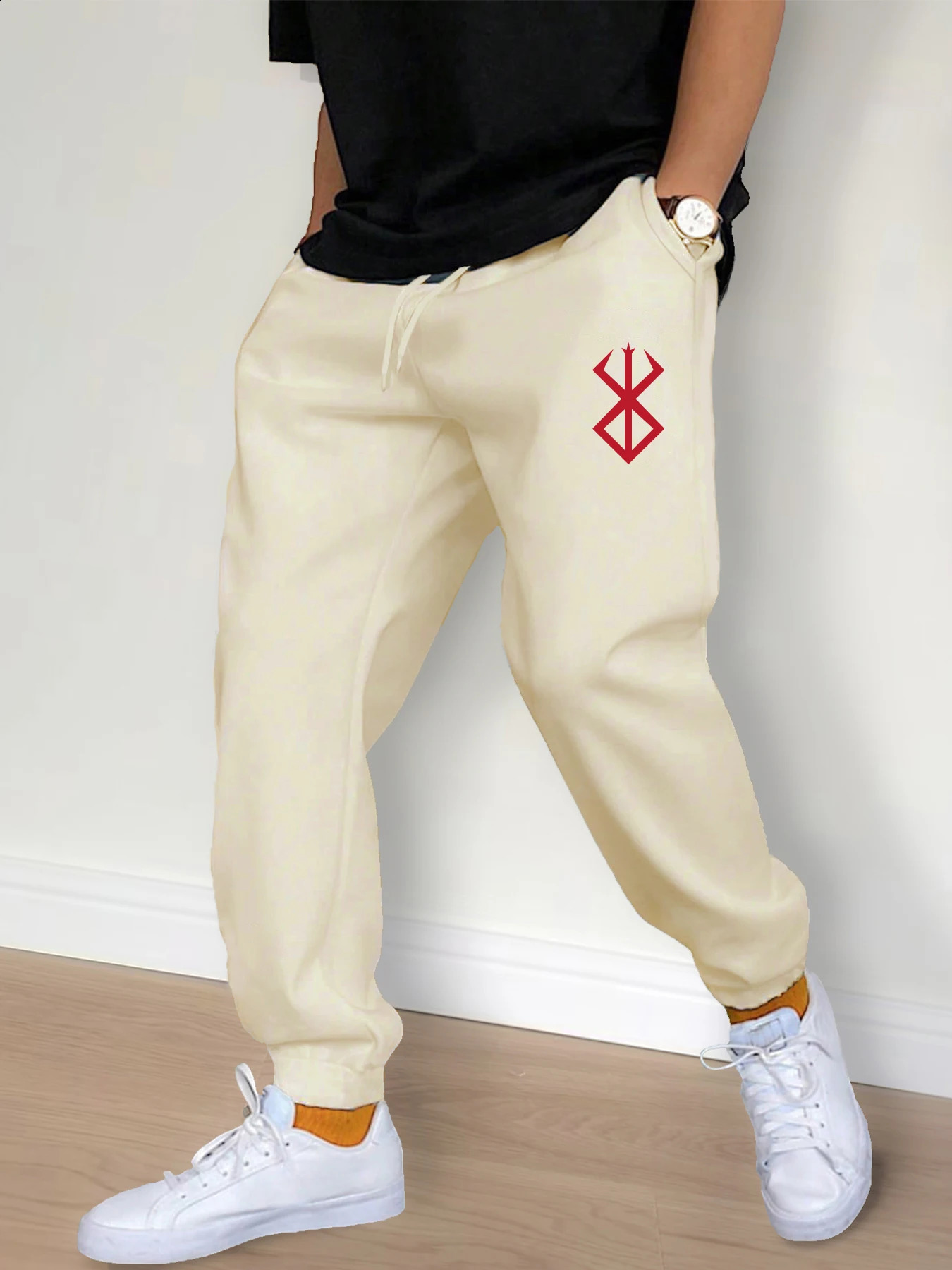 Mens Casual Pants Fashion Drawstring Joggers Workout Running Gym Fitness Sports Trousers Streetwear 250729