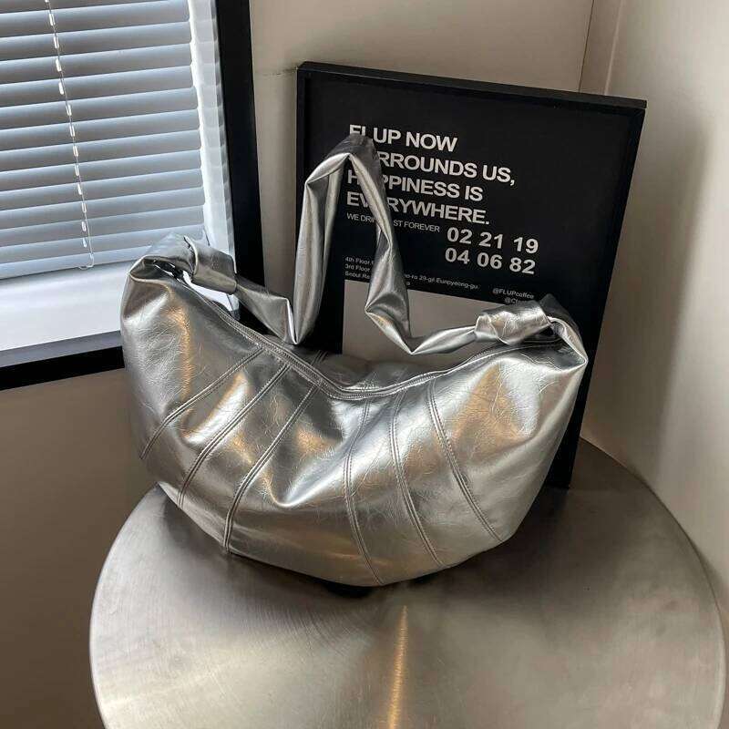 MOODS Crescent Shoulder Bags For Women 2024 Winter New Crossbody Soft PU Leather Large Capacity Shopper Tote Hobo Bag Femaledesigner bag