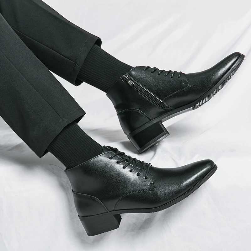2023 Genuine Leather Designer Luxury Mens Classic Dress Shoes Mens Fashion Winter Chelsea Casual Boots Ankle Boot Footwear W250811