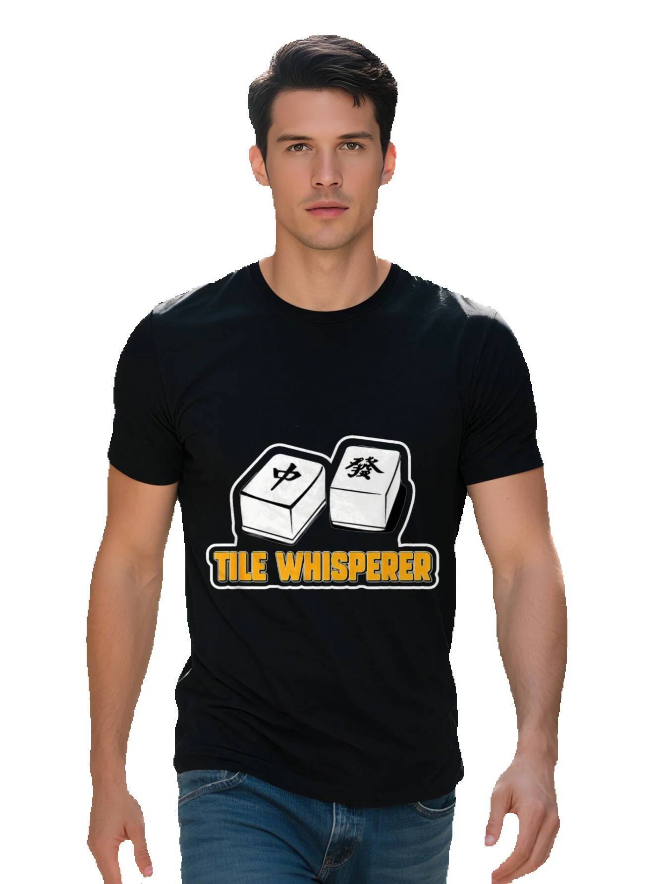 Men's T-shirt Cotton Lover Board Games Chinese Tiles Funny Mahjong T Shirt afeb9 7a913